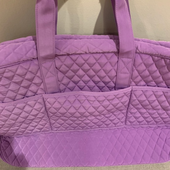 NWT vera bradley grand traveler duffel bag mokara orchid lilac lavender purple - Picture 7 of 9